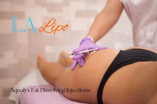 Woman having fat dissolving injections Enfield Highway on thighs