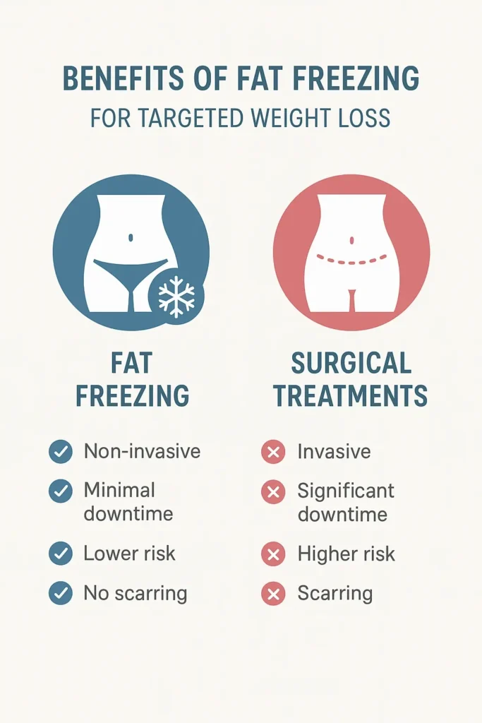graphic showing the benefits of fat freezing Enfield Highway