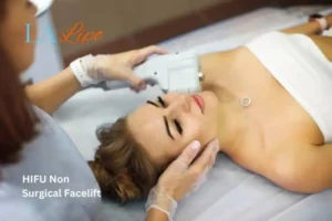 Woman having Hi-Fu to reduce wrinkles Enfield Highway.